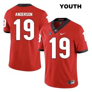Youth Georgia Bulldogs NCAA #19 Adam Anderson Nike Stitched Red Legend Authentic College Football Jersey DQO4654JS